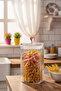 Mien Bow Detailed Glass Jar |   Stylish Storage Container with Lid 20 26 cm - 2