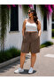 Women's Curve Plus Size Capri Elastic Waist Patterned Loose Cut Below Knee Capri & Bermuda Viscose Fabric Trousers - 2