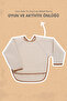 Long Sleeve Stain Resistant Baby Bib for Feeding, Playing and Activities, Beige - 2