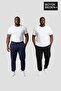 Men's Plus Size Double Jogger Slim Fit Sweatpants Set with Elasticated Cuffs Spr26Bea951+2