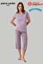 Paris Premium Women's Plus Size Modal Cotton Comfortable Fit Short Sleeve Capri Pajama Set