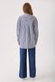 Hamile Oversize Navy Blue Striped Shirt with Single Pocket Detail (Navy Blue) - 4