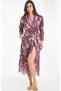 Women's Shawl Collar Lace Floral Satin Cotton Dressing Gown