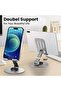حامل هاتف محمول معدني عالمي، قابل للتعديل بزوايا متعددة، 360 درجة °   قابل للدوران، مضاد للانزلاق، قابل للطي، لهواتف آيفون وسامسونج وجميع الهواتف الذكية بحجم 4-7 بوصة، رمادي - 2