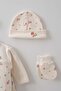 Baby Girl Gül Patterned 100% P Cotton 5-Piece Newborn Hospital Release Zibin Set - 5