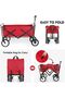 Foldable Beach Cart Hand Trolley with Rotary Handle, Heavy Duty Utility Wagon - 2