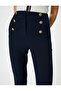 Cigarette Fabric Pants High Waist Gold Buttoned - 5