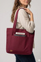 Canvas Shoulder Bag Waterproof Fabric Claret Red Color - 2