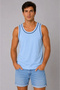 Men's Athlete Crew Neck Sleeveless Summer Tank Top - Light Blue - 3