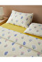 Flower Stripes Printed Cotton Double Pique Set 200X220 cm Yellow - 2