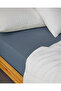 Novella Premium Cotton Textured Double Fitted Sheet 160X200 cm Denim Blue - 4