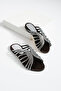 Women's Brown Stone Flat Sole Slippers Lusina - 2
