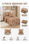 طقم لحاف مضغوط مزهر، مقاس توأم، 160 × 210 سم، طقم سرير قابل للعكس، 4 قطع، متعدد الألوان - 2