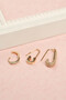 Women's Yellow Steel Color Non-Fading Safety Pin Hoop Earrings Set of 3 - 4