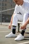 6 Pairs of Cotton Long Unisex Black Sports Socks with Striped Pattern Tennis Size Men's Women's Socks - 6