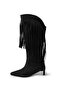 Nikki Black Color Tasseled Women's Boots - 7