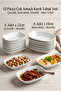Porcelain 6+6 Pieces 12 and 14 cm Square Boat-Shaped Breakfast Appetizer Snack Plate 12 Pieces