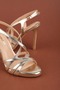 Women's Genuine Leather Thin Stiletto Heeled Evening Dress Shoes Brgl.6226 Gold - 4