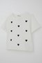 Girl's T-Shirt with Heart Embroidery Detail, Ages 9-14, Ecru - 6
