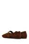 Women's Brown Stone Suede Leather Ballerinas 26Pfd201910 - 6