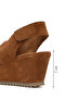Women's Mink Strappy Wedge Heeled Suede Leather Sandals 26Sfd141010 - 4