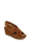 Women's Mink Strappy Wedge Heeled Suede Leather Sandals 26Sfd141010 - 8