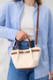 Women's Linen Lock Detailed Shoulder Bag Mini Gold - 2