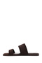 Women's Brown Buckle Suede Leather Slippers 25Sfd 160710 - 2