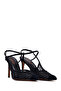 Women's Black Ankle Buckle High Thin Heeled Leather Shoes 26Pfd100114 - 3