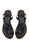 Women's Black Flip-Flop Sandals with Stones 26Sfe481218 - 4