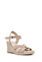 Women's Cream Ankle Buckle Wedge Heeled Suede Leather Espadrille 26Sfd151910 - 7