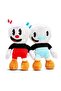 Imported fabric cuphead and mugman 2-piece plush toy figure game & sleep companion 25 cm.