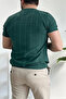 Men's Crew Neck Patterned T-Shirt Green Edw260 - 3