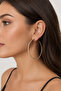 Brass Gold Color Zircon Stone Hoop Model Women's Earrings - 2