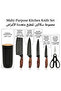 6-Piece All-In-One Kitchen Knife Set, Storage Block, Sharp Stainless Steel Blades & Scissors, Durable Ergonomic Handles. Ideal Cutting Tools for Home Cooking & Food Prep. - 4