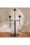 Areg Metal Three Taper Candle Holder 16.5x23x45.5cm- Black - 3