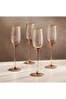 Elven 4-piece Flute Glass Set 210ml -amber