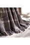 Woven Dreams Miami Chunky Plaid Soft Throw With Fringes- 130x170cm -anthracite - 2