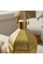 Leda Metal Lantern With Yellow Glass 9x7.5x20cm - Gold - 3