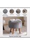 Vivian Cable Knit Foot Stool 40x40 Cm -grey - 4