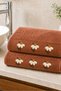 100% Cotton Luxury Punch Embroidered 2-Piece Hand and Face Towel Set 50X90 cm - 4