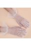 Laced Tulle Polka Dot Transparent Party Costume Henna Wedding & Bridal Gloves WHITE - 2
