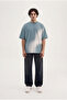 Men's Romanticism Printed Washable Oversize T-Shirt Gray - 4