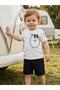 Binoculars Printed Shorts Set for 6-18 Months - White