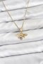 316L Steel Chain Gold Color Fly Model Zircon Stone Women's Necklace