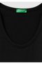 Women's black 100% cotton wide round neck strappy tank top - 3
