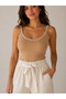 Beige Bead Detailed Blouse