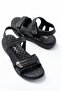 Daily Massage Sole Velcro Black Women's Sandals - Rose