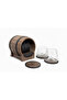 Set of 10 Coasters with Barrel Design – Decorative Coasters with Stand with the Text Est 2026 – - 5