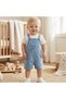 Denim Shorts with Pockets, Salopet and White T-Shirt 2-Piece Overalls Set